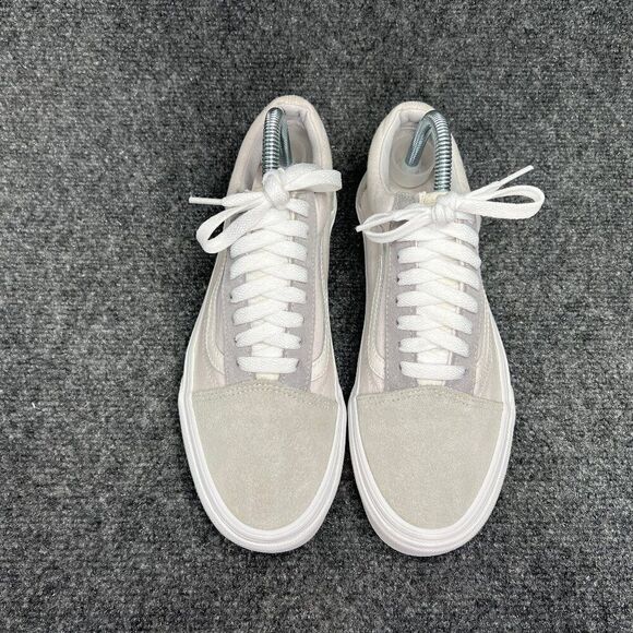 Vans Old Skool Low Sneakers Womens Size 8.5 Grey White Athletic Retro Skate Shoe - Picture 3 of 12